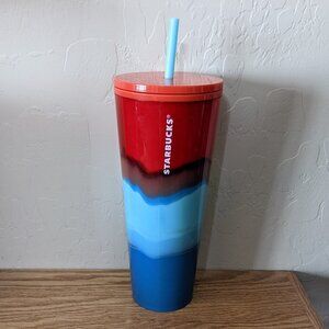 Starbucks 2021 Red and Blue Wave 24. oz Tumbler